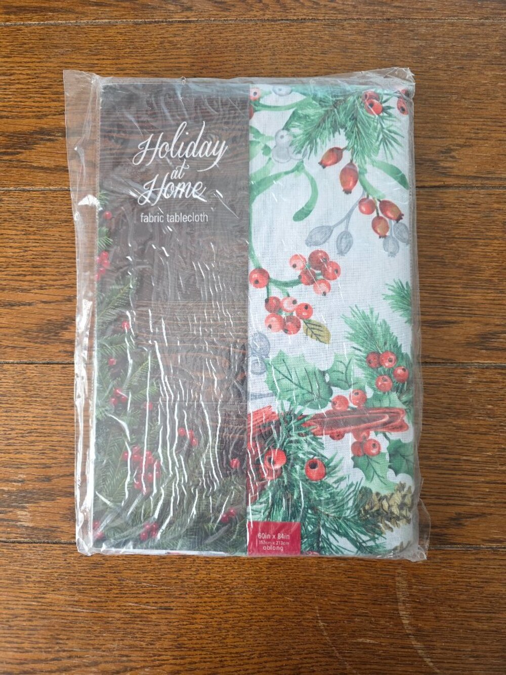 Holiday at Home Fabric Tablecloth Oblong NWT